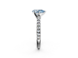 White gold Fancy Blue Pear  Solitaire Diamond with Pavé Band and Four-Prong Setting_60