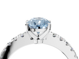 White gold Fancy Blue Pear  Solitaire Diamond with Pavé Band and Four-Prong Setting_62