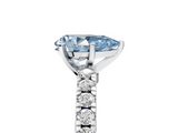 White gold Fancy Blue Pear  Solitaire Diamond with Pavé Band and Four-Prong Setting_63