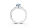 White gold Fancy Blue Pear  Solitaire Diamond with Pavé Band and Four-Prong Setting_72