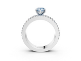 White gold Fancy Blue Pear  Solitaire Diamond with Pave and Channel Set Band_75