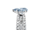 White gold Fancy Blue Pear  Solitaire Diamond with Pave and Channel Set Band_82