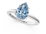 White gold Fancy Blue Pear  Solitaire Engagement Ring with Cathedral Band and Four-Prong Setting_20