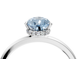 White gold Fancy Blue Pear  Solitaire Engagement Ring with Cathedral Band and Four-Prong Setting_23