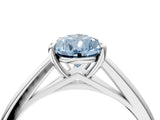 White gold Fancy Blue Pear  Solitaire Engagement Ring with Four-Prong Setting and Classic Band 4