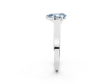 White gold Fancy Blue Pear  Solitaire Engagement Ring with Four-Prong Setting and Tapered Band_5