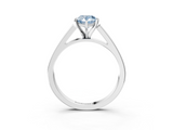 White gold Fancy Blue Pear  Solitaire Engagement Ring with Four-Prong Setting and Tapered Band_6