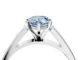 White gold Fancy Blue Pear  Solitaire Engagement Ring with Four-Prong Setting and Tapered Band_7