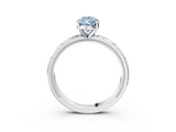 White gold Fancy Blue Pear  Solitaire Engagement Ring with Scrollwork Band and Four-Prong Setting_144