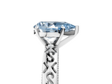 White gold Fancy Blue Pear  Solitaire Engagement Ring with Scrollwork Band and Four-Prong Setting_146