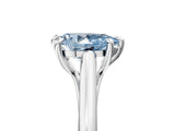 White gold Fancy Blue Pear  Solitaire Engagement Ring with Six-Prong Setting and Classic Band 5