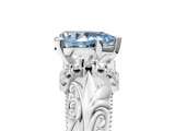 White gold Fancy Blue Pear  Solitaire Filigree Engagement Ring with Halo and Prong Setting_85