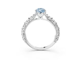 White gold Fancy Blue Pear  Solitaire Floral Milgrain Engagement Ring_26