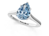 White gold Fancy Blue Pear  Solitaire Heart Prong Engagement Ring with Tapered Band_54