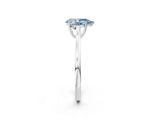 White gold Fancy Blue Pear  Solitaire Heart Prong Engagement Ring with Tapered Band_57