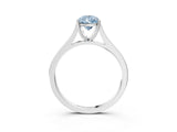 White gold Fancy Blue Pear  Solitaire Heart Prong Engagement Ring with Tapered Band_58