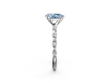 White gold Fancy Blue Pear  Solitaire Marquise Side Stone Prong Setting Ring_46