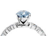 White gold Fancy Blue Pear  Solitaire Marquise Side Stone Prong Setting Ring_48