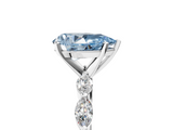 White gold Fancy Blue Pear  Solitaire Marquise Side Stone Prong Setting Ring_49