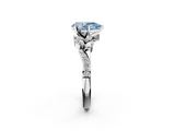 White gold Fancy Blue Pear  Solitaire Marquise Twist Band with Six-Prong Setting_78