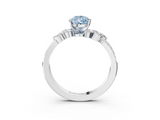 White gold Fancy Blue Pear  Solitaire Marquise Twist Band with Six-Prong Setting_79