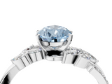 White gold Fancy Blue Pear  Solitaire Marquise Twist Band with Six-Prong Setting_80