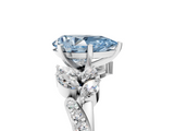 White gold Fancy Blue Pear  Solitaire Marquise Twist Band with Six-Prong Setting_81