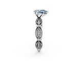 White gold Fancy Blue Pear  Solitaire Milgrain Diamond Engagement Ring with Bezel and Marquise Band_150
