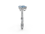 White gold Fancy Blue Pear  Solitaire Pavé Band Prong Setting Ring_22