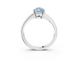 White gold Fancy Blue Pear  Solitaire Pavé Band Prong Setting Ring_23