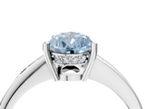 White gold Fancy Blue Pear  Solitaire Pavé Band Prong Setting Ring_24