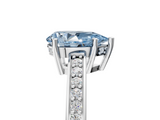 White gold Fancy Blue Pear  Solitaire Pavé Band Prong Setting Ring_25
