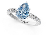 White gold Fancy Blue Pear  Solitaire Pavé Band with Four-Prong Setting_169