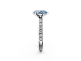 White gold Fancy Blue Pear  Solitaire Pavé Band with Four-Prong Setting_170