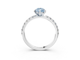 White gold Fancy Blue Pear  Solitaire Pavé Band with Four-Prong Setting_171