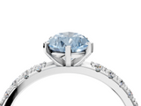 White gold Fancy Blue Pear  Solitaire Pavé Band with Four-Prong Setting_172