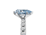 White gold Fancy Blue Pear  Solitaire Pavé Band with Four-Prong Setting_173