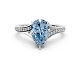 White gold Fancy Blue Pear  Solitaire Pavé Band with Four-Prong Setting_42