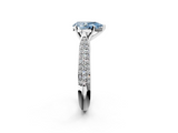 White gold Fancy Blue Pear  Solitaire Pavé Diamond Engagement Ring with Four-Prong Setting_153