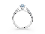 White gold Fancy Blue Pear  Solitaire Pavé Diamond Engagement Ring with Four-Prong Setting_154