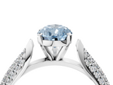 White gold Fancy Blue Pear  Solitaire Pavé Diamond Engagement Ring with Four-Prong Setting_155