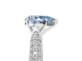 White gold Fancy Blue Pear  Solitaire Pavé Diamond Engagement Ring with Four-Prong Setting_156