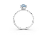White gold Fancy Blue Pear  Solitaire Pavé Diamond Engagement Ring with Four-Prong Setting_42