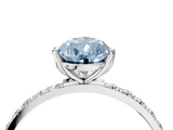 White gold Fancy Blue Pear  Solitaire Pavé Diamond Engagement Ring with Four-Prong Setting_43