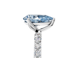White gold Fancy Blue Pear  Solitaire Pavé Diamond Engagement Ring with Four-Prong Setting_45