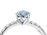 White gold Fancy Blue Pear  Solitaire Pave Diamond Engagement Ring with Four-Prong Setting_329