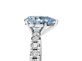 White gold Fancy Blue Pear  Solitaire Pave Diamond Engagement Ring with Four-Prong Setting_336
