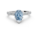 White gold Fancy Blue Pear  Solitaire Pave Diamond Engagement Ring with Prong Setting_20
