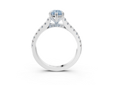 White gold Fancy Blue Pear  Solitaire Pave Diamond Engagement Ring with Prong Setting_24
