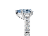 White gold Fancy Blue Pear  Solitaire Pave Diamond Engagement Ring with Prong Setting_25